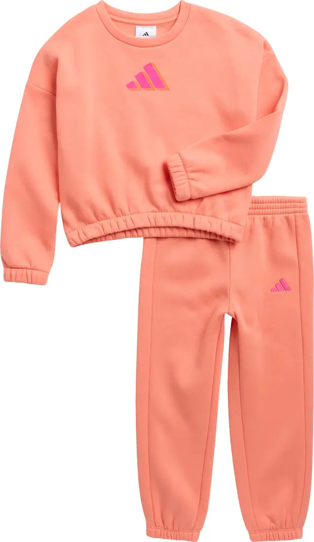 adidas Kids' Logo Graphic Fleece Sweatshirt & Joggers Set | Nordstromrack | Nordstrom Rack