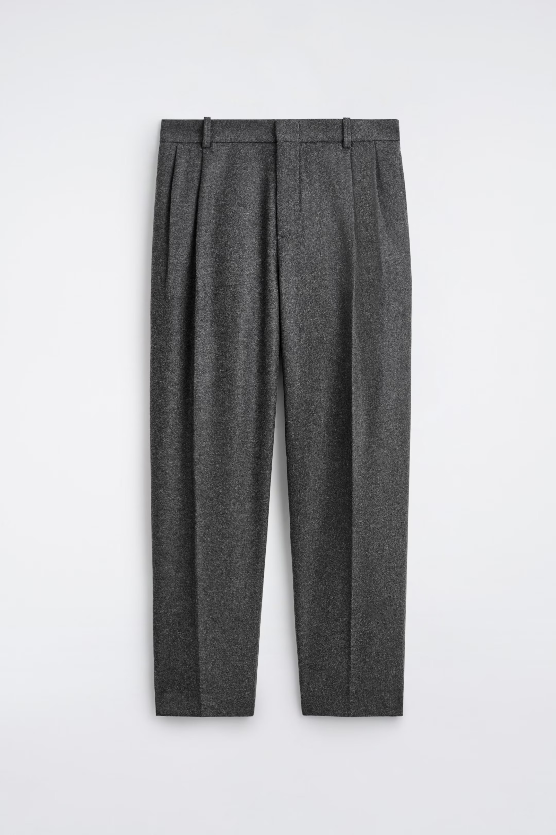 PLEATED WOOL STRAIGHT-LEG TROUSERS - ANTHRAZITGRAU MELIERT | COS DE | COS (EU)