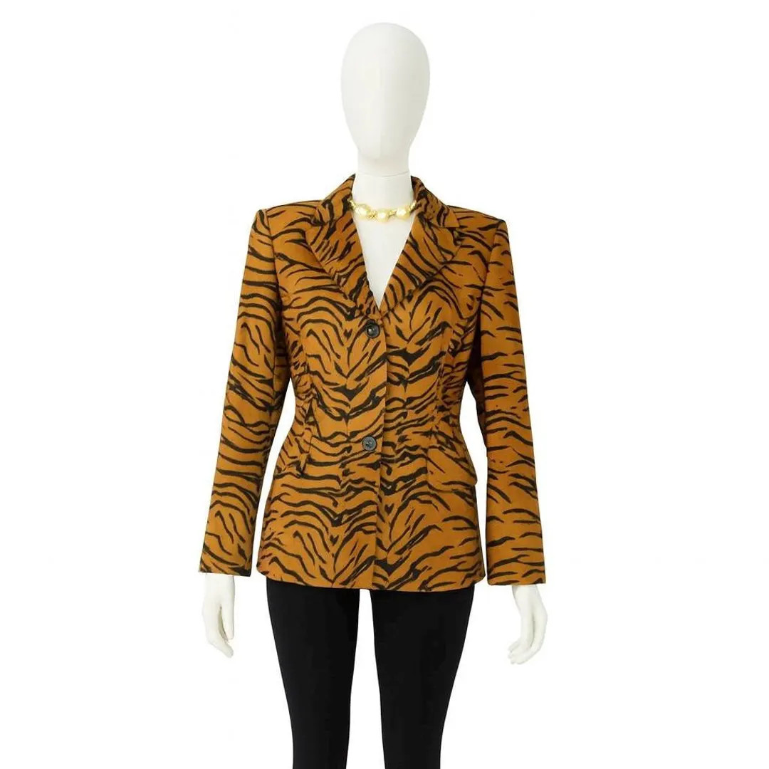 Maria Grazia Severi Leopard Print Velvet Blazer - Italian Designer - Etsy Canada | Etsy (US)