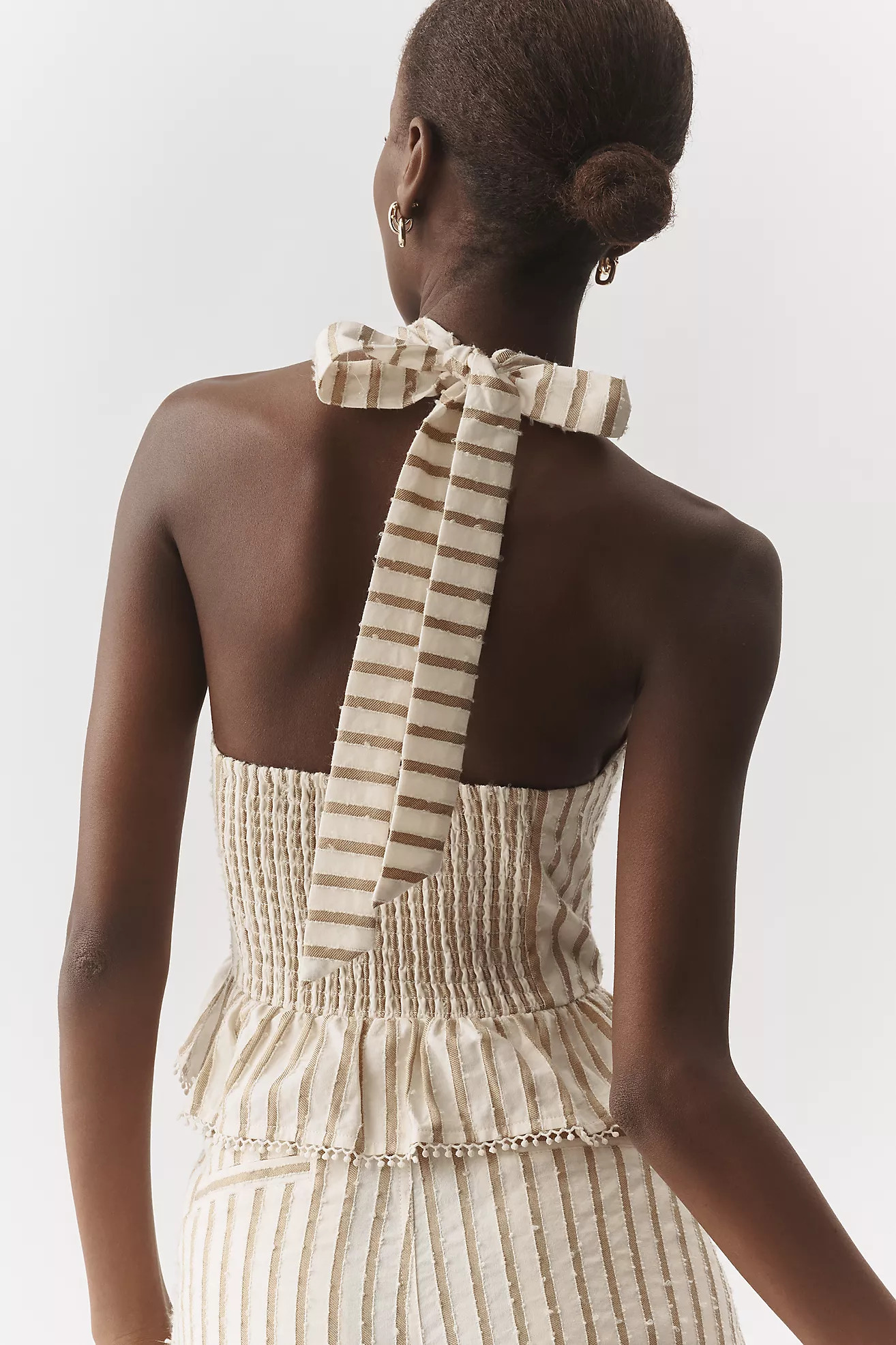 En Saison Halter Neck Peplum Blouse | Anthropologie (US)