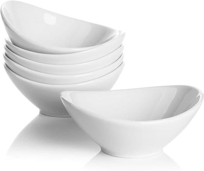 Teocera 5 Inch Porcelain Small Bowls Set, 6 Ounce small serving bowls for Dessert, Ice Cream, Sna... | Amazon (US)