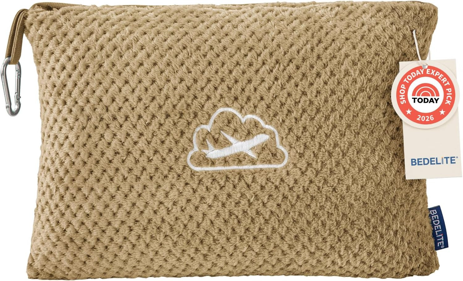 BEDELITE Travel Blanket with Bag, Jacquard Fleece Blanket 65"x40", Camel | Amazon (US)