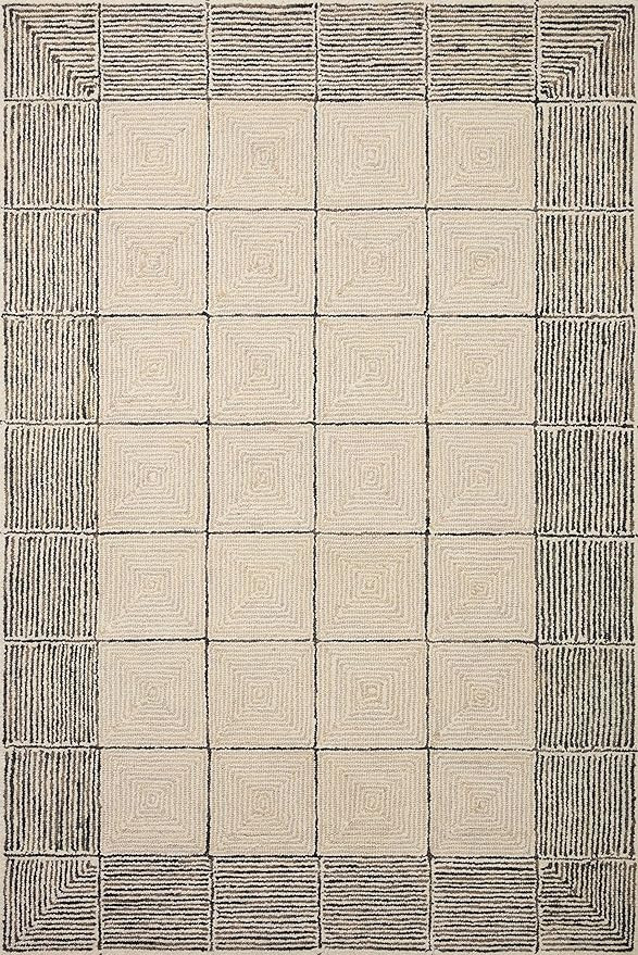 Loloi Chris Loves Julia x Francis Collection FRA-02 Area Rug 5'-0" x 7'-6" Cream/Black Rectangula... | Amazon (US)
