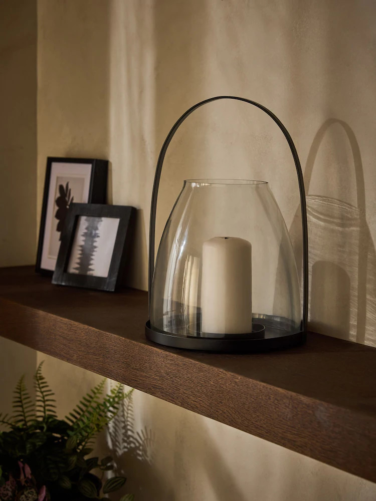 Black Metal Curved Handle Lantern Medium | Next US