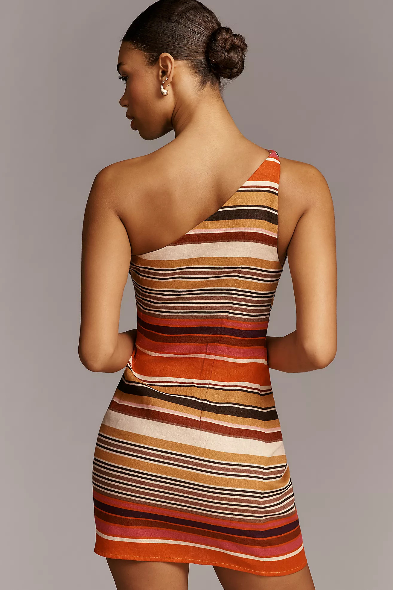 Faithfull The Brand Simona Linen One-Shoulder Mini Dress | Anthropologie (US)