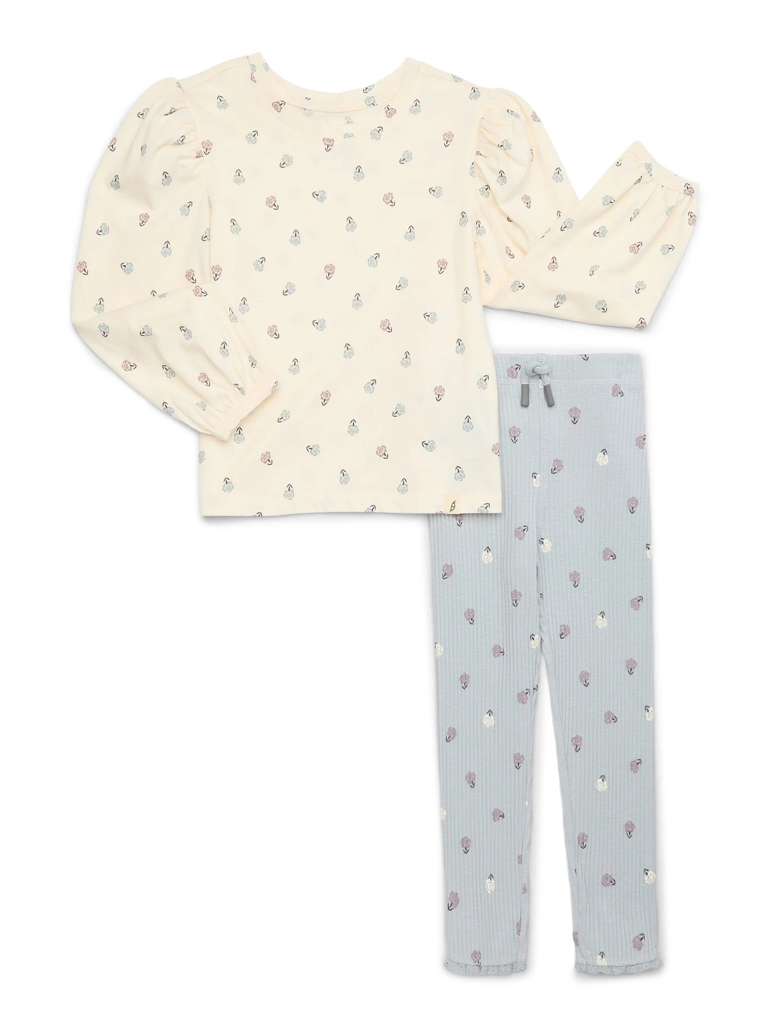 easy-peasy Toddler Girl Jersey T-Shirt and Rib Leggings Outfit Set, 2-Piece, Sizes 18M-5T | Walmart (US)