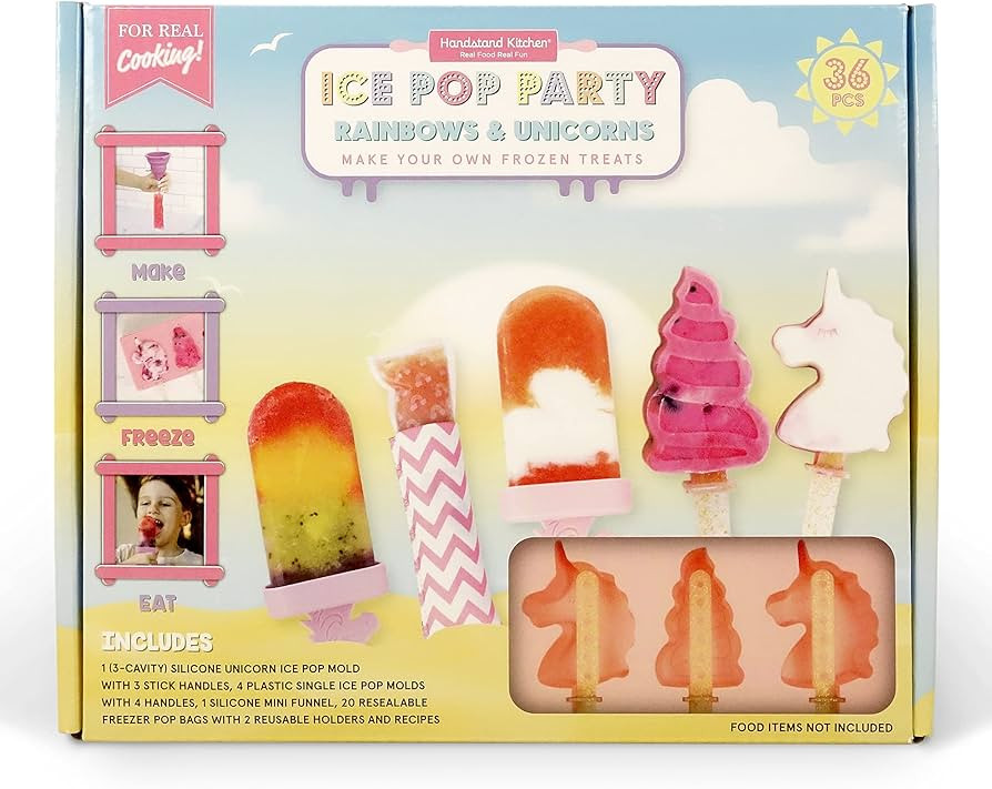 Handstand Kitchen Unicorn Ice Pop Party Kit for Making Molded, Poured and Squeeze Pop Style Treat... | Amazon (US)
