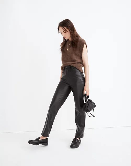 The Petite Perfect Vintage Straight Jean: Faux Leather Edition | Madewell