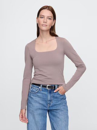 CloseKnit Jersey Square-Neck Top | Gap (US)
