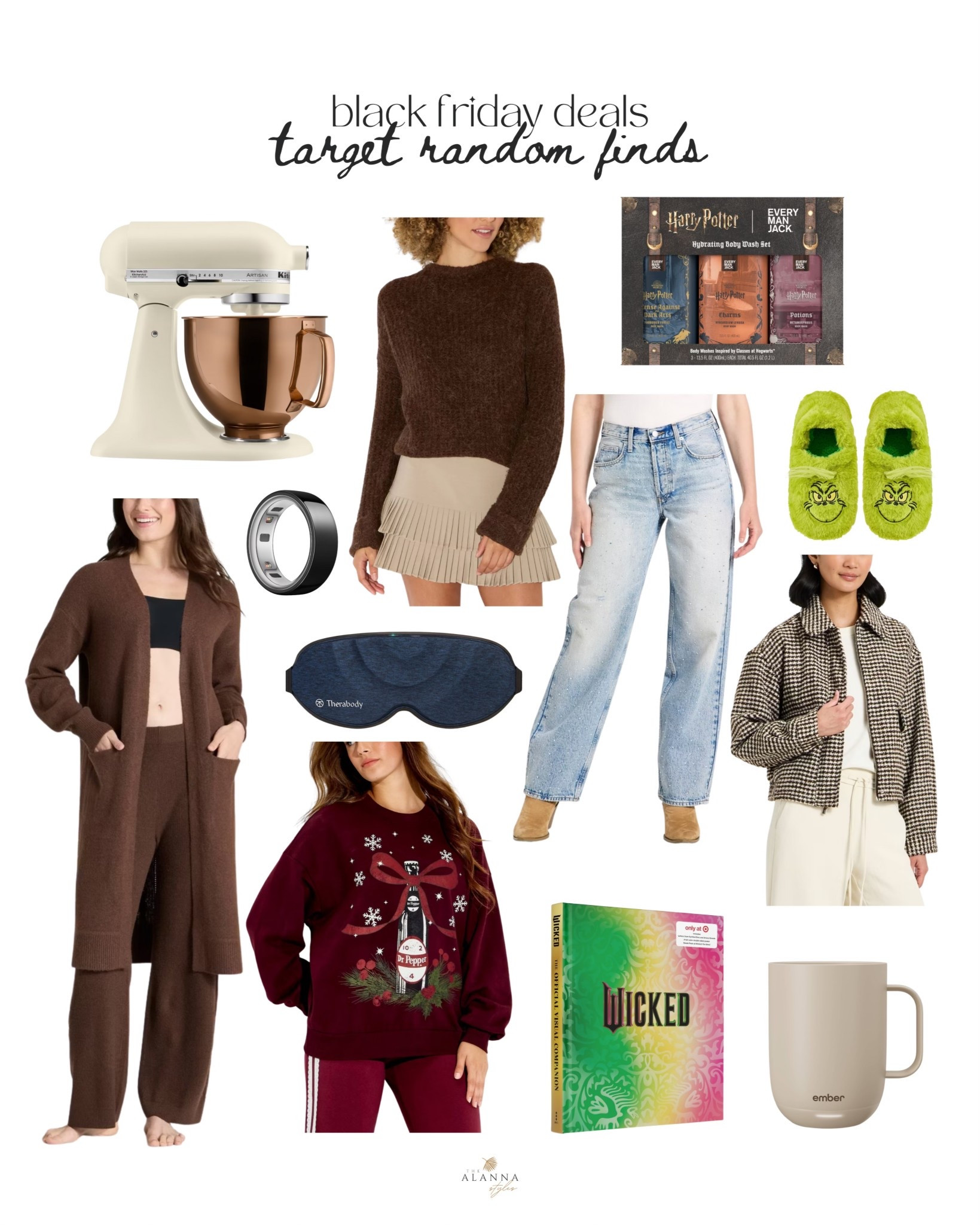 target black friday deals: sweaters, holiday sweaters, pants, jackets, harry potter body wash, wicked album, oura ring, standing mixer 

#LTKCyberWeek #LTKHoliday #LTKSaleAlert