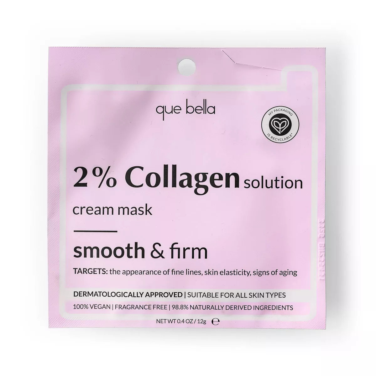 Que Bella 2% Collagen Solution Cream Face Mask - 0.4oz | Target