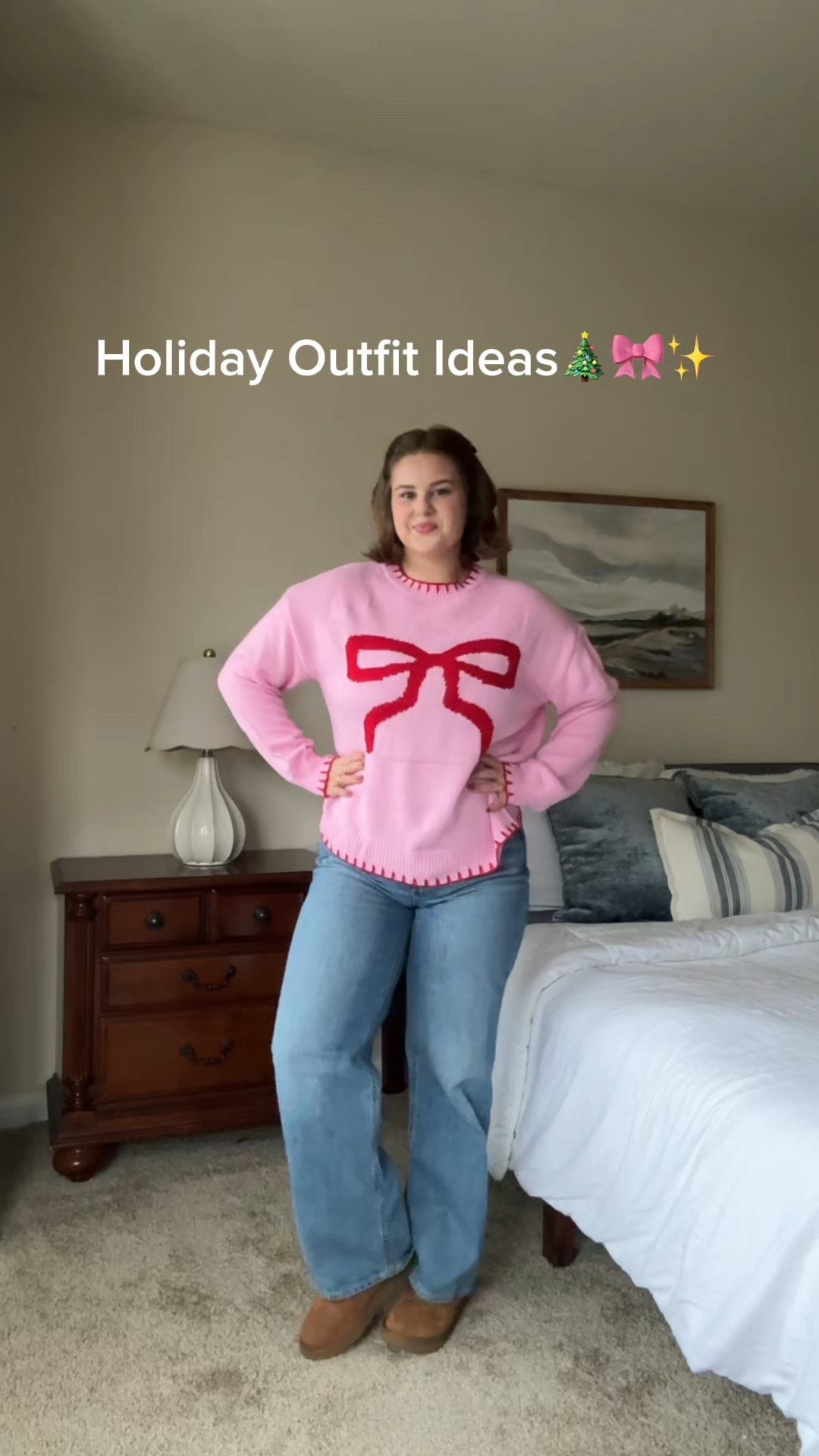 Christmas bow sweater: L
Red shirt: M
Vest: M
Petite, Midsize 5’2 160lb
Christmas holiday outfit idea, , Christmas cookie decorating party outfit, family holiday Christmas party outfit, going out on the town, Christmas outfit, Christmas bow sweater, Christmas jeans, outfit, cozy, holiday outfit, outfits, Christmas checkered, red vest from Amazon outfit

#LTKFindsUnder50 #LTKootd #LTKHoliday