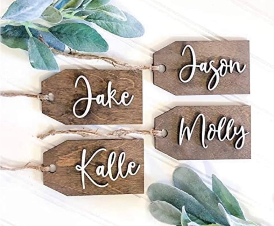 Beads Available, Personalized tags, Stocking tags personalized, Wooden Tags with beads, Wooden ta... | Amazon (US)