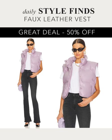 Deal alert: Faux leather puffer vest for 50% off.  Fall Deals.  #fallsales #affordableshopping #affordableclothes #over40style #dailyfinds #dailystylefinds #bargaindeals #budgetshopping

#LTKover40 #LTKsalealert #LTKfindsunder100