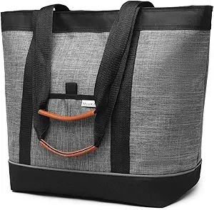 Amazon.com: Large Insulated Cooler Bag Gray with Thermal Foam Insulation Reusable Grocery Bag Tra... | Amazon (US)