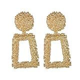 Women's Statement Geometric Square Earrings Bohemian Simple Metal Pendant Embossed Earrings Jewelry  | Amazon (US)