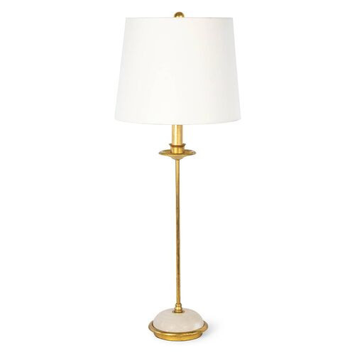 Southern Living Stem Alabaster Buffet Lamp, Gold Leaf | One Kings Lane