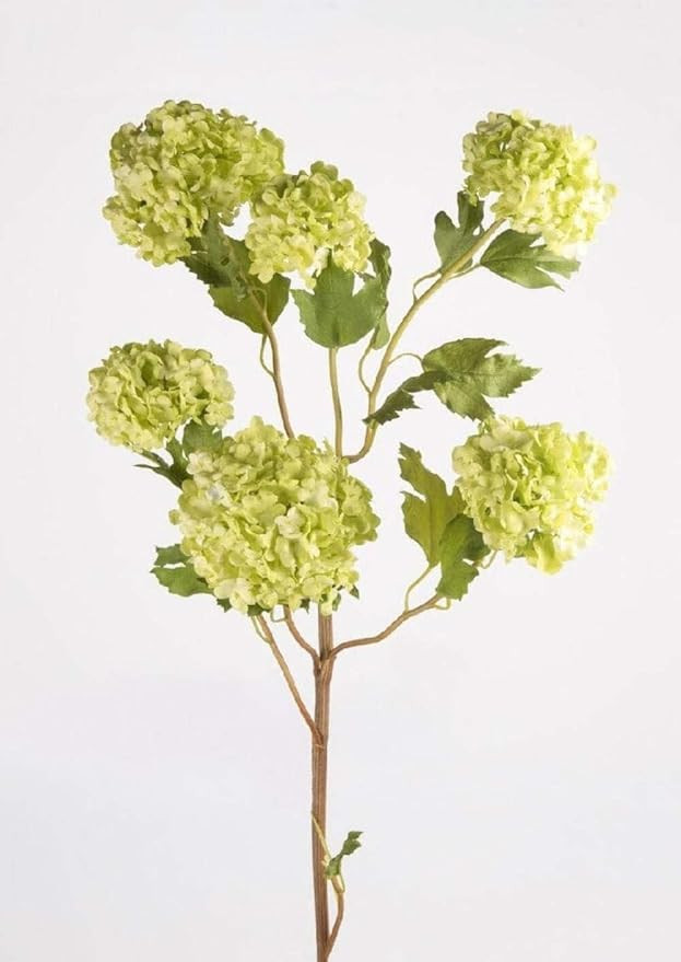 Afloral Faux Flowers Snowball Flower Stem in Green - 43.5" | Amazon (US)