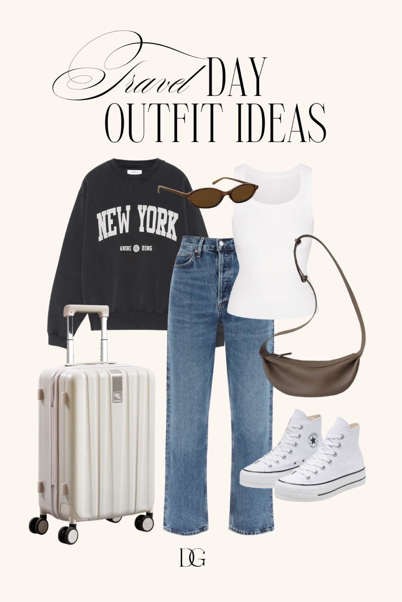 Travel Outfit Idea 〰️ travel outfits, travel look, casual outfit, casual outfits, travel looks, travel outfit inspo, travel essential, travel essentials, travel bag, travel bags, closet basics, closet staples, neutral outfits, neutral outfit, casual sneakers, staple jeans, straight leg jeans, converse sneakers, pullover 

#LTKStyleTip #LTKTravel #LTKSeasonal