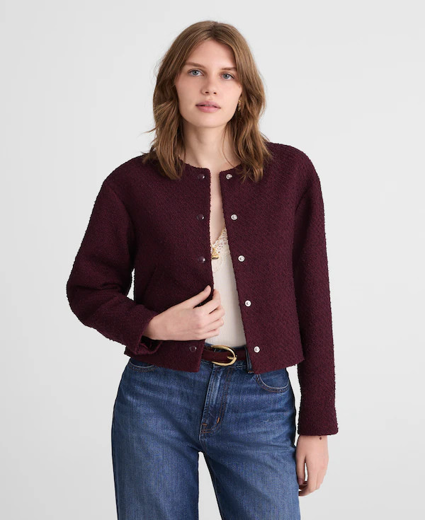 Tweed Collarless Jacket | Madewell