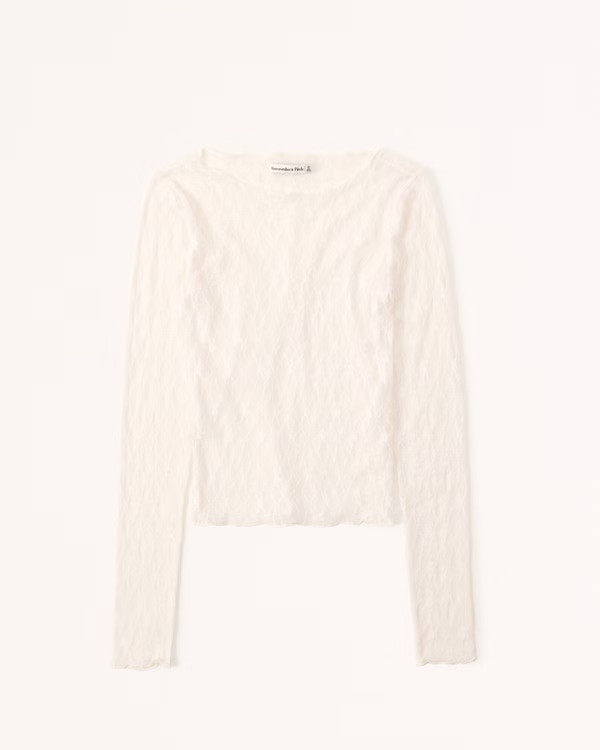 Long-Sleeve Lace Top | Abercrombie & Fitch (US)