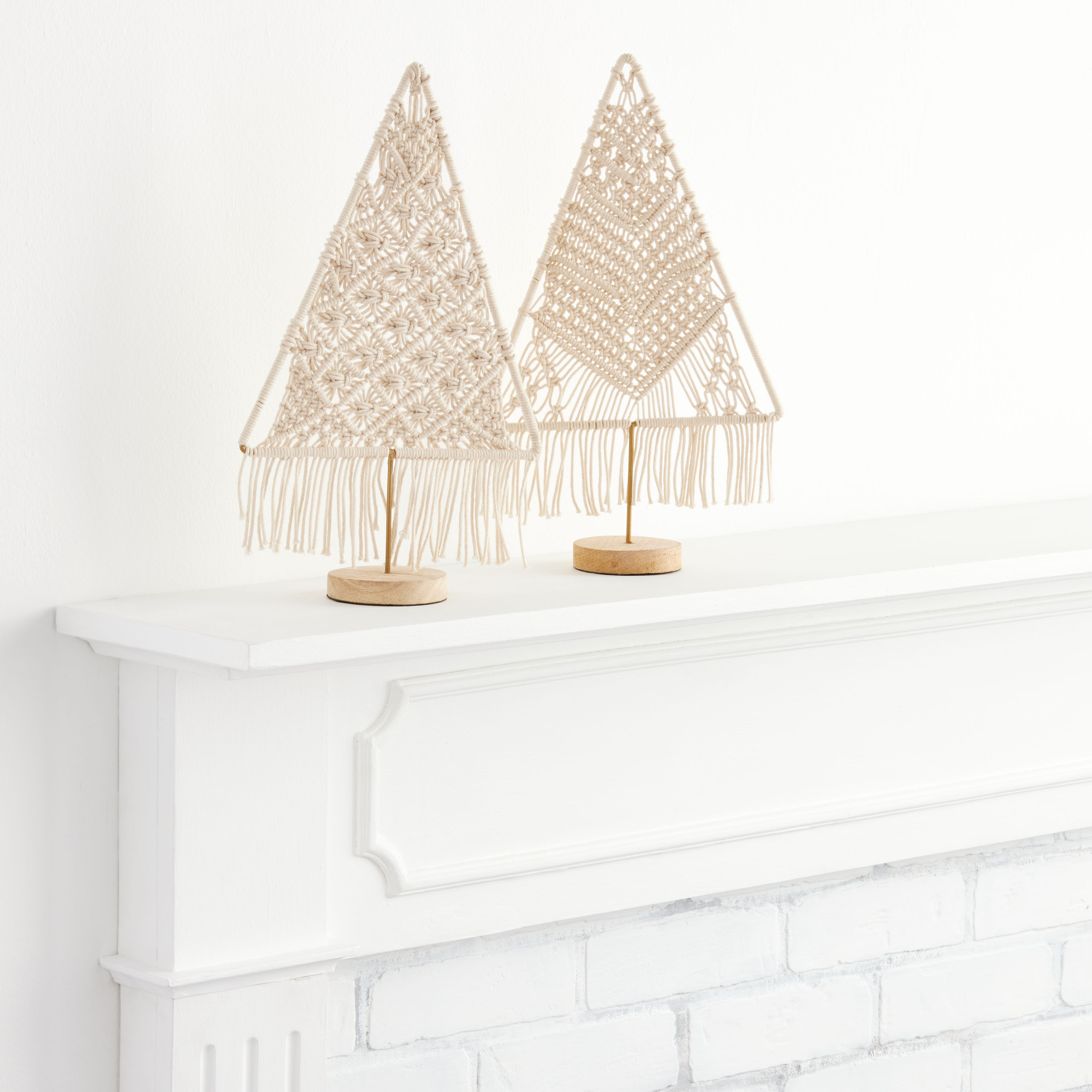 Macrame Tabletop Christmas Tree Set Of 2 | World Market