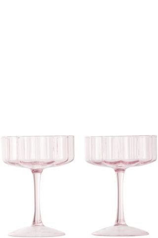Pink Wave Coupe Glass Set | SSENSE