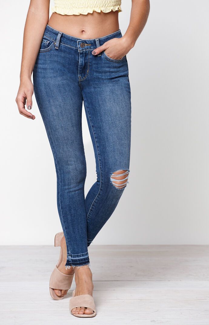 Levi's Womens 711 Skinny Ankle Jeans - Medium Indigo | PacSun