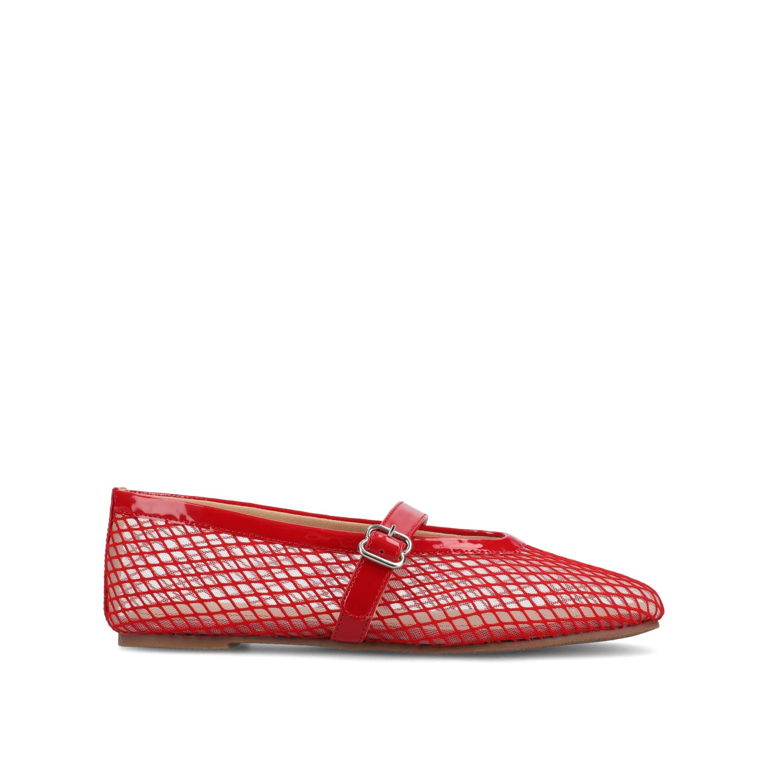 CASHA MARY JANE FLATS IN MESH - Red Mesh | Journee Collection