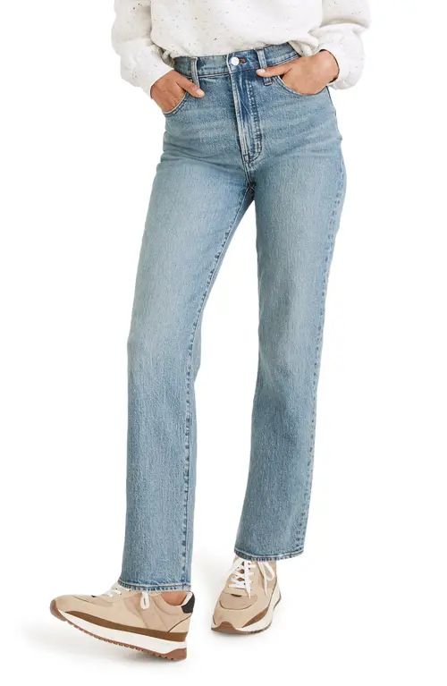 Madewell The Perfect Vintage Straight Leg Jeans in Hoye Wash at Nordstrom, Size 27 | Nordstrom