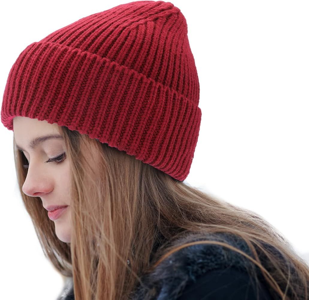 MengPa Women Beanie Hat Knit Winter Hats for Men Unisex Soft Caps Warm Cuffed Beanie | Amazon (UK)