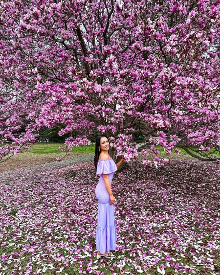 Under $35 amazon purple ruffle maxi dress (wearing a small, 5+ colors) this would be perfect for a spring wedding guest or bridal or baby shower! $30
Target spring slip on heeled sandal (tts)🌸 #founditonamazon 

#LTKwedding #LTKunder50 #LTKshoecrush
