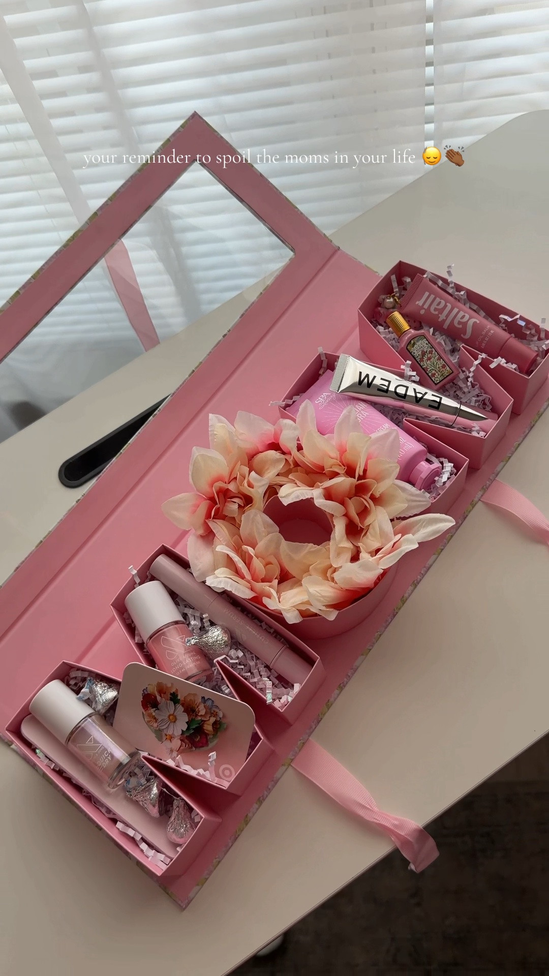 your reminder to spoil the moms in your life 🌸💖 comment MOM for a DM with the link to shop this gift idea! #mothersday #diygift #papercraft #giftideas #mothersdaygiftideas 
@cookwcolor @target @targetstyle @oliveandjune @eadem.co @saltair @guccibeauty @gucci 

Mother’s Day Gift Ideas mother’s day gift basket mother’s day gift from kids mother’s day gifts for friends mother’s day gifts classroom
mother’s day gift for grandma mother’s day gift for sister
mother’s day gifts black women
creatorsearchinsights

#LTKMothersDay #LTKmomlife #LTKselfcare