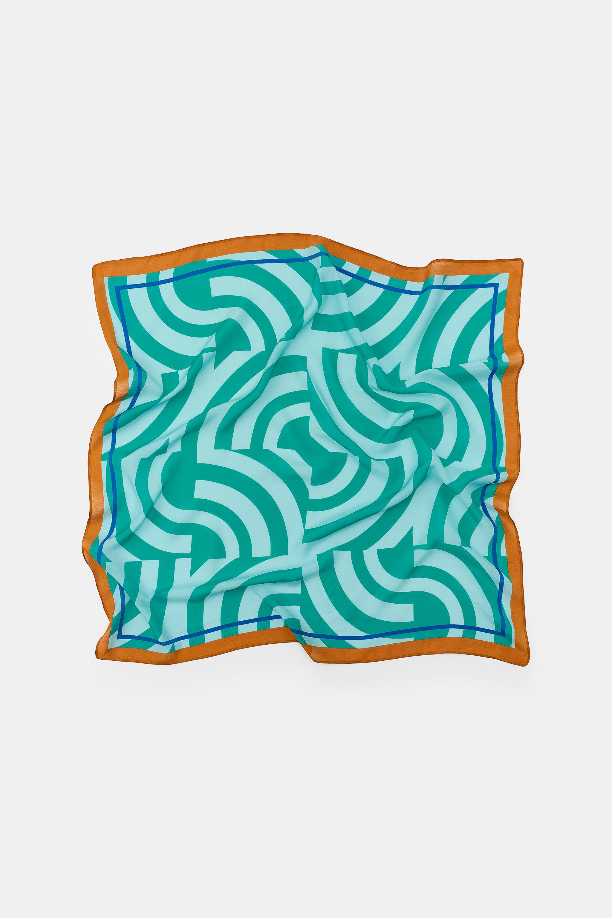 WAVE PRINT SILK SCARF | Zara US