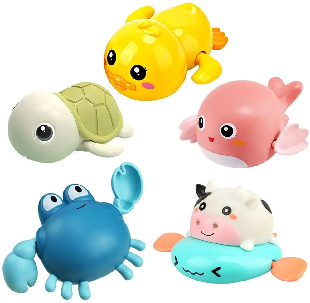 5 Pack Bath Toys,Cute Swimming Turtle Bath Toys, Floating Wind Up Toys,Baby Bathtub Water Toys,Pr... | Walmart (US)