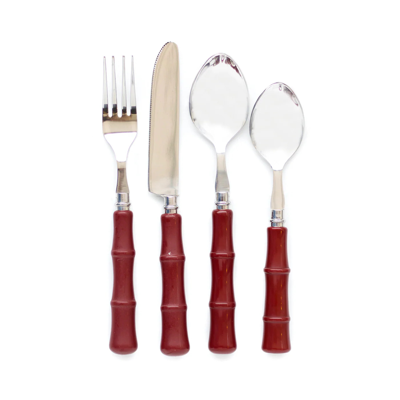 Bamboo Flatware, Burgundy | The Avenue
