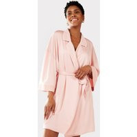 Satin Lace Trim Robe Dressing Gown - Blush | Chelsea Peers NYC
