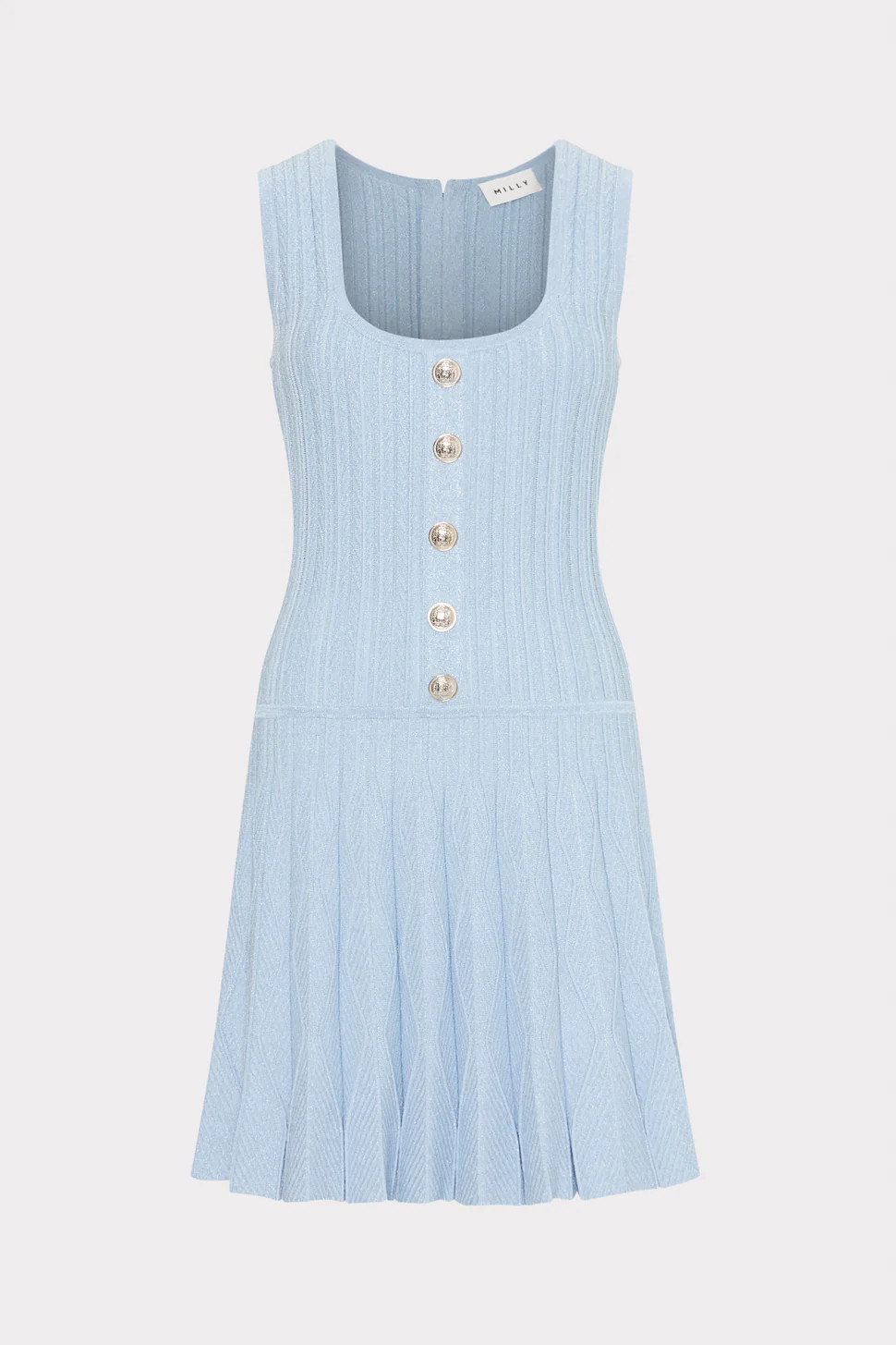 Wave Godet Flare Knit Mini Dress | MILLY