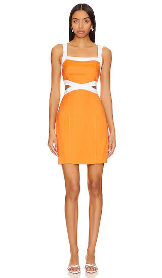 Jacques Contrast Mini Dress in Orange | Revolve Clothing (Global)