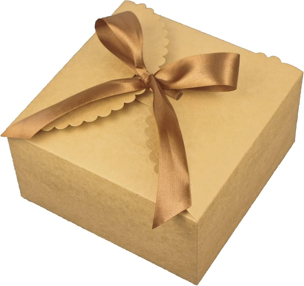 WEWILUCK Brown Gift Boxes 10 Pack 8x8x4 Inches, Large Premium Kraft Gift Box with Lid Bulk for Pr... | Amazon (US)