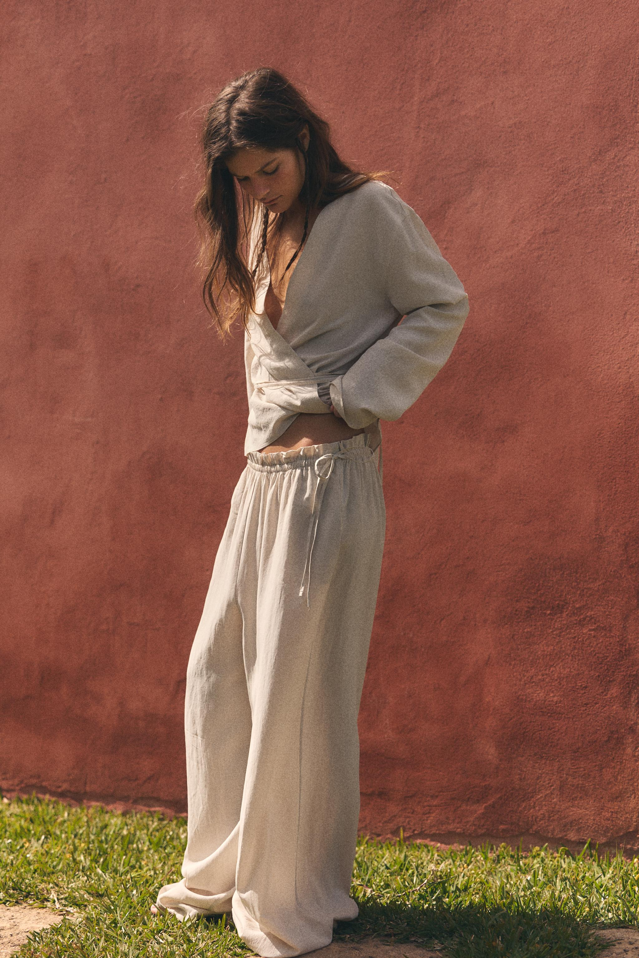 TIED PALAZZO PANTS | Zara US