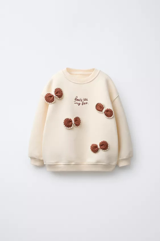 CROCHET APPLIQU\u00c9 SWEATSHIRT | Zara Canada