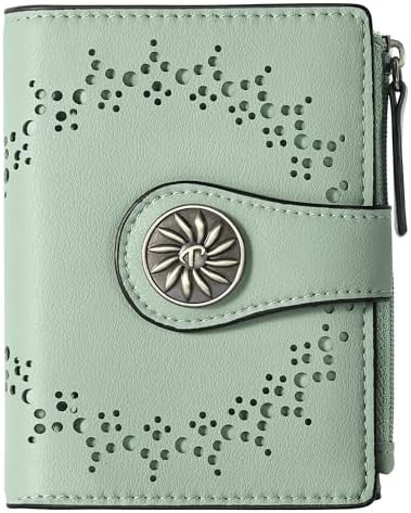 Small Wallet for Women Bifold RFID Blocking Card Holder Leather Wallets with Zipper Coin Pocket | Amazon (US)