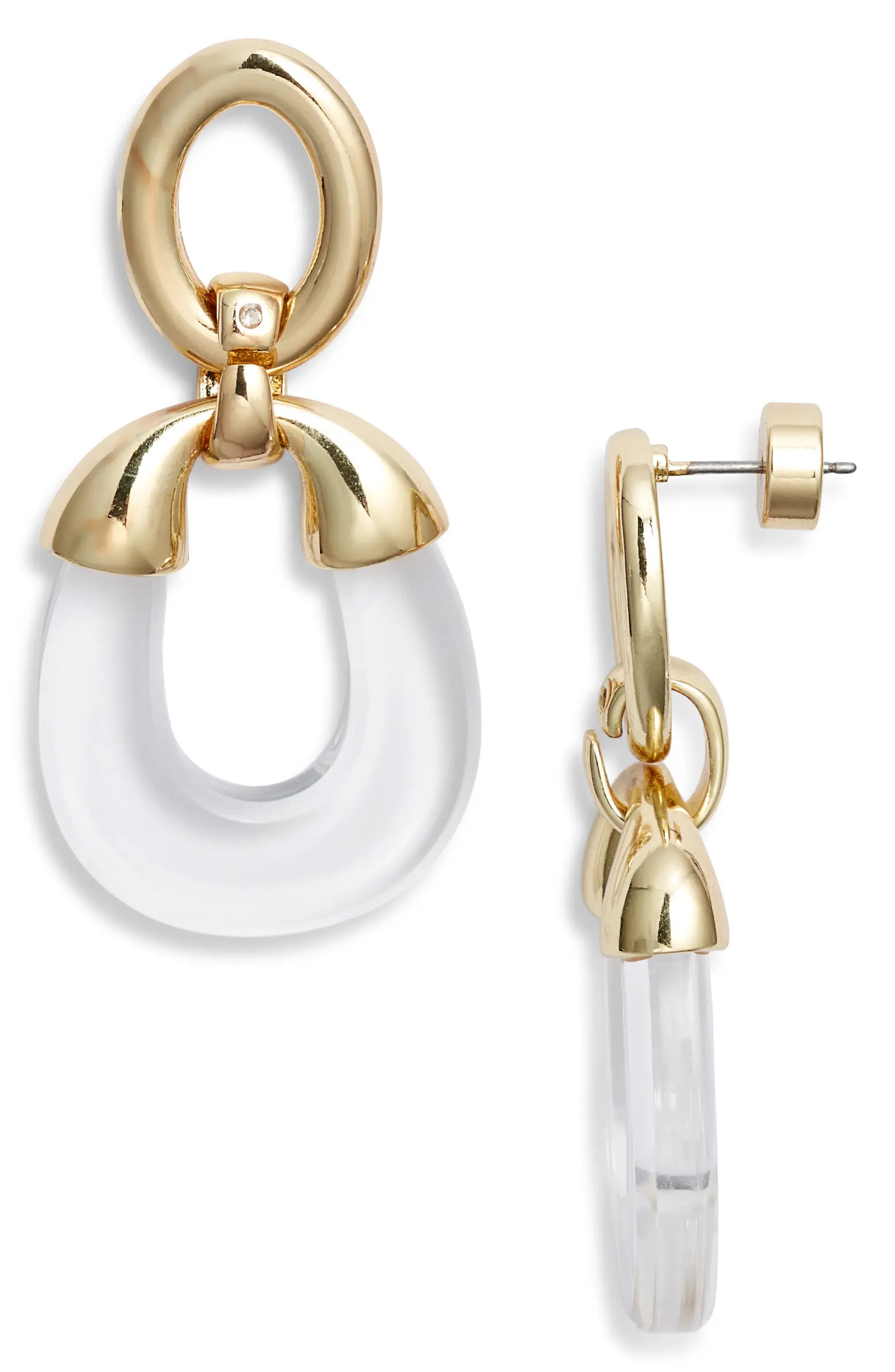 Nordstrom Capped Frontal Hoop Drop Earrings | Nordstrom | Nordstrom