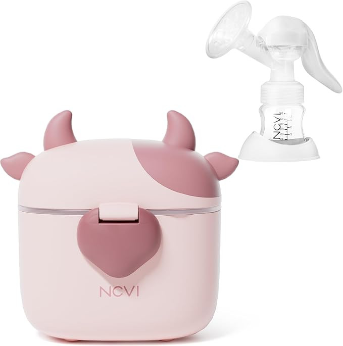 NCVI Baby Formula Dispenser Pink Cow On the Go and Manual Breast Pump 5 oz | Amazon (US)