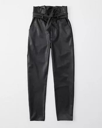 Ultra High Rise Faux-Leather Paperbag Pants | Abercrombie & Fitch US & UK