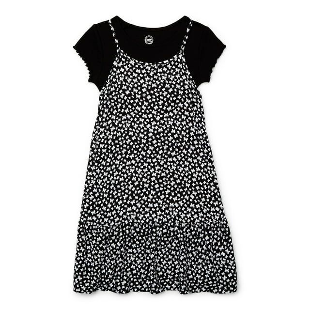 Wonder Nation Girls Short Sleeve Cami Dress, Sizes 4-18 & Plus | Walmart (US)