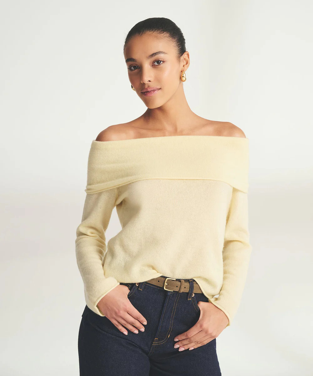 Lightweight Cashmere Off The Shoulder Top | NAADAM