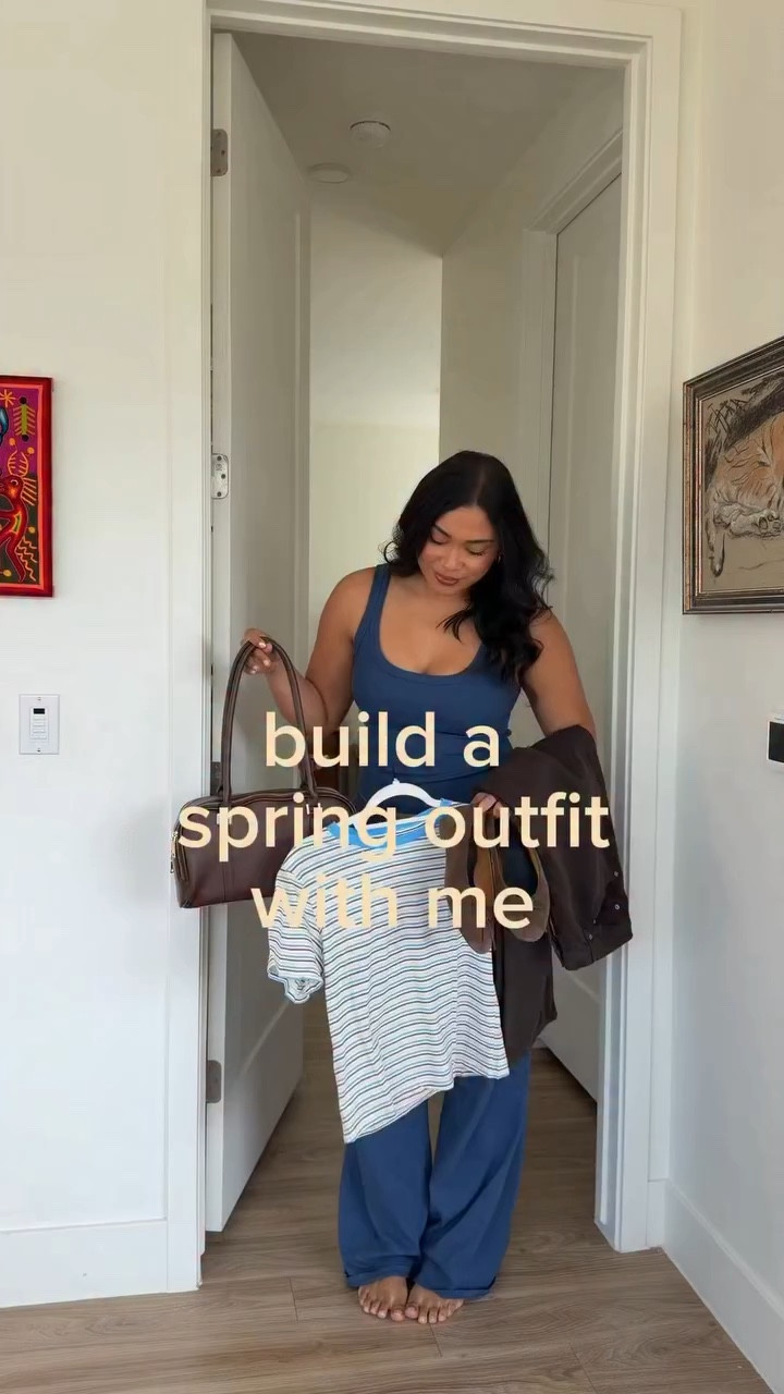 stripes & brown🤎 day 4 of casual spring outfits (top is Aerie & exact jeans are Khy, but linking a similar pair I love from Garage, both run true to size)

#springoutfit #casualoutfits #outfitinspo