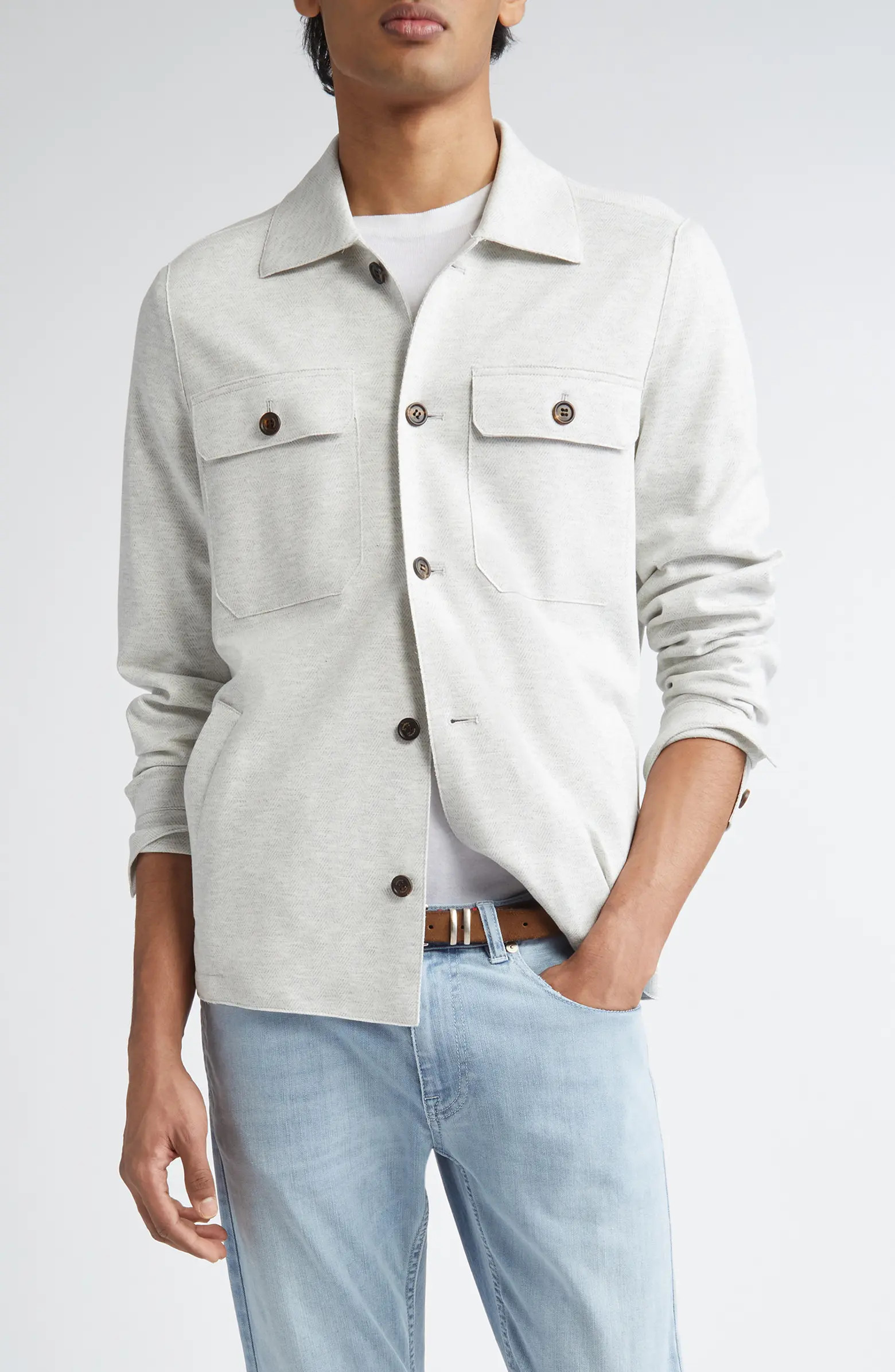 Eleventy Herringbone Overshirt | Nordstrom | Nordstrom